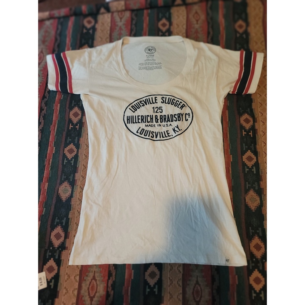 47 Brand Louisville Slugger V-neck T-Shirt Size XL